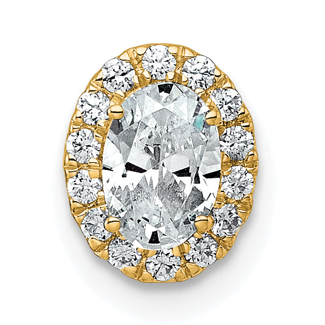 14k 5/8 carat Lab Grown Diamond VS+ F+ Round Complete Halo Chain Slide Pendant Main image