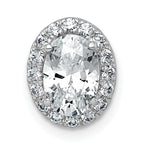 14k White Gold 1 1/5 carat Certified Lab Grown Diamond VS+ F+ Round Complete Halo Chain Slide Pendant
