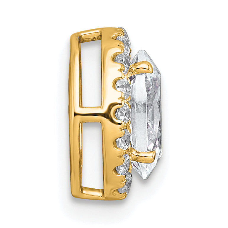 14k 1 1/5 carat Lab Grown Diamond VS+ F+ Round Complete Halo Chain Slide Pendant Secondary image