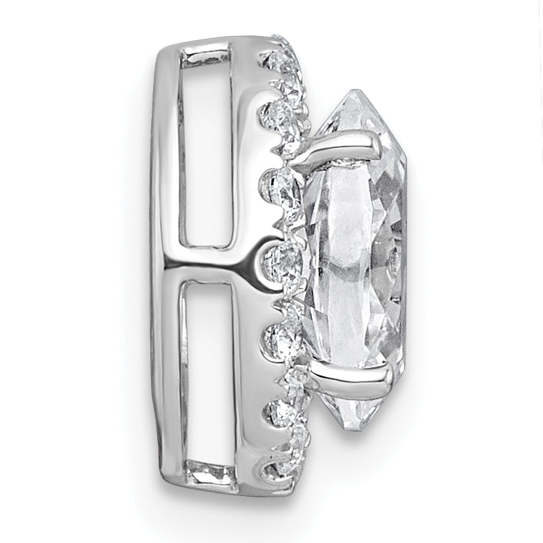 14k White Gold 1 3/4 carat Lab Grown Diamond VS+ F+ Round Complete Halo Chain Slide Pendant