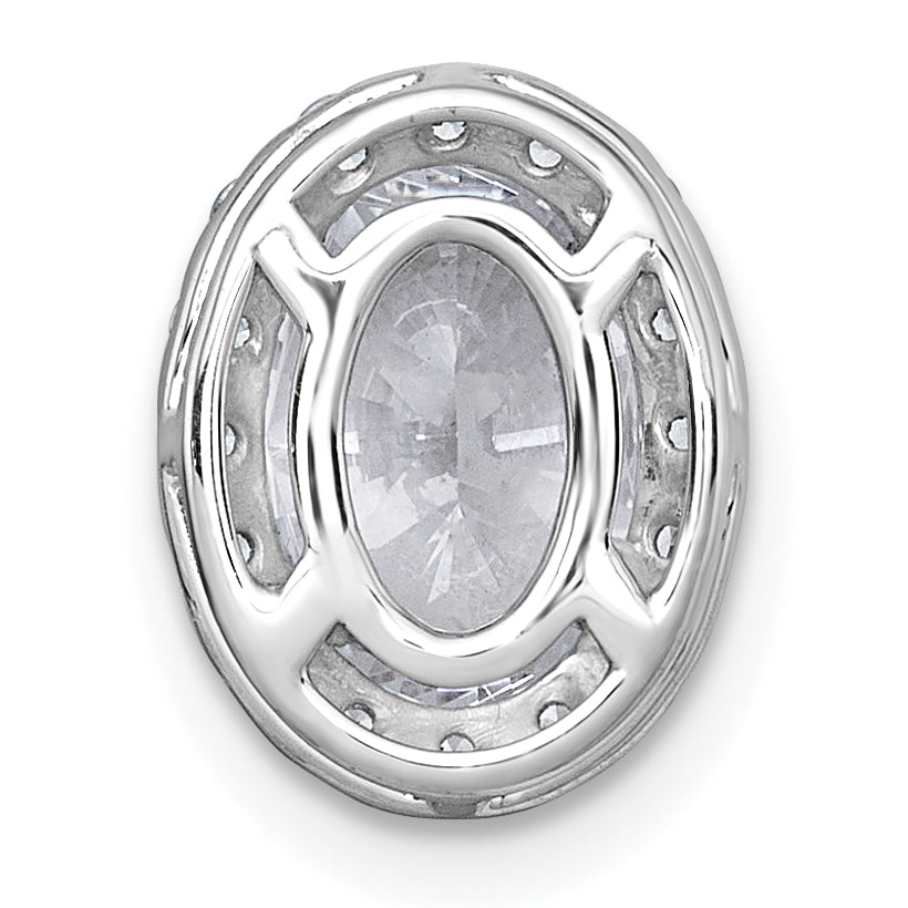 14k White Gold 1 3/4 carat Certified Lab Grown Diamond VS+ F+ Round Complete Halo Chain Slide Pendant