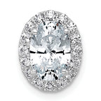 14k White Gold 1 3/4 carat Lab Grown Diamond VS+ F+ Round Complete Halo Chain Slide Pendant