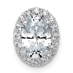 14k White Gold 1 3/4 carat Certified Lab Grown Diamond VS+ F+ Round Complete Halo Chain Slide Pendant