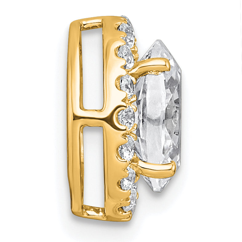 14k 1 3/4 carat Lab Grown Diamond VS+ F+ Round Complete Halo Chain Slide Pendant