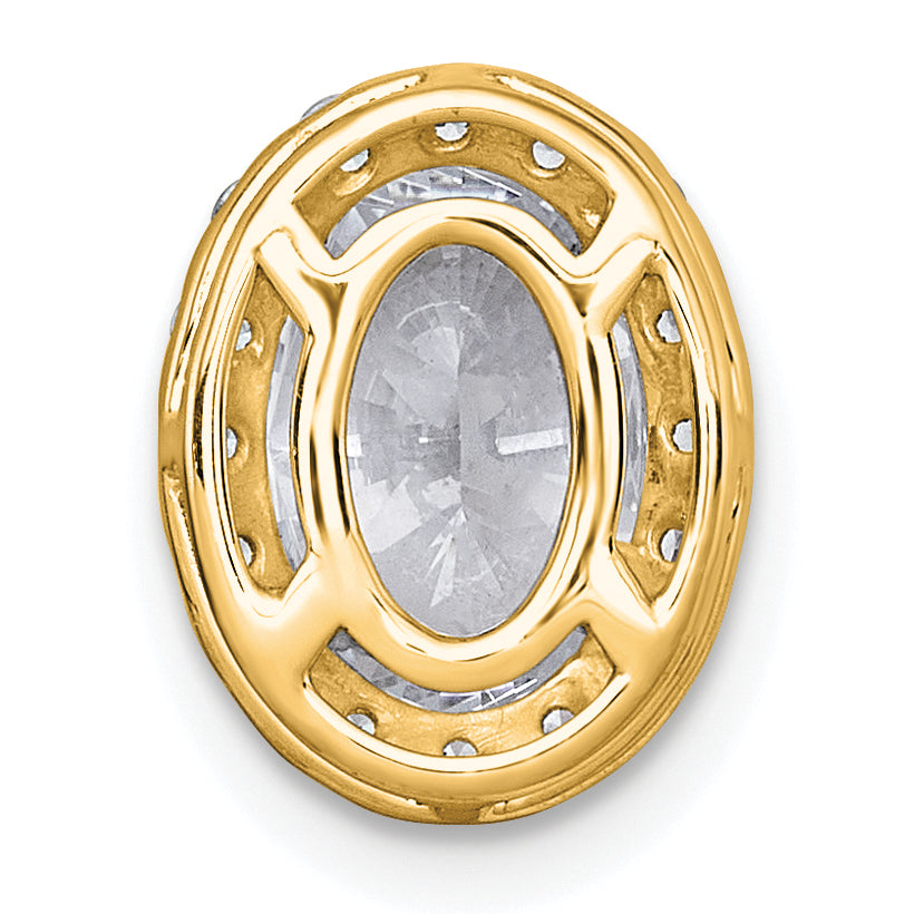14k 1 3/4 carat Lab Grown Diamond VS+ F+ Round Complete Halo Chain Slide Pendant