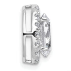 14k White Gold 2 3/8 carat Certified Lab Grown Diamond VS+ F+ Round Complete Halo Chain Slide Pendant