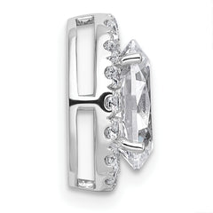 14k White Gold 2 3/8 carat Lab Grown Diamond VS+ F+ Round Complete Halo Chain Slide Pendant