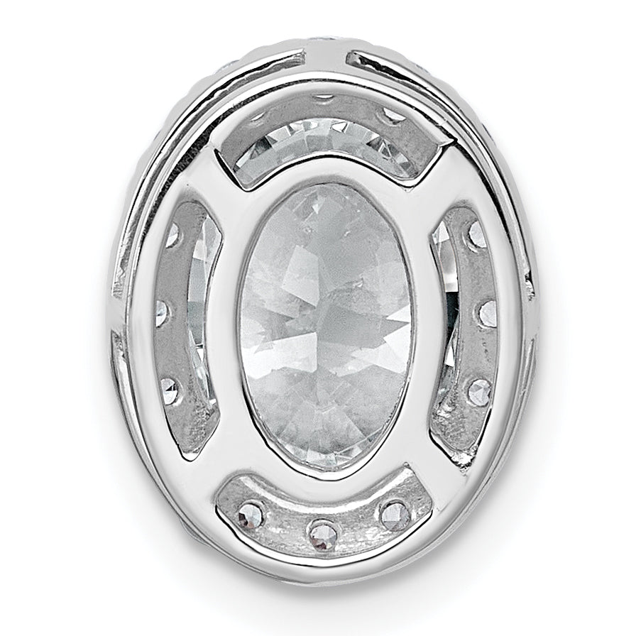 14k White Gold 2 3/8 carat Lab Grown Diamond VS+ F+ Round Complete Halo Chain Slide Pendant
