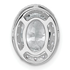 14k White Gold 2 3/8 carat Lab Grown Diamond VS+ F+ Round Complete Halo Chain Slide Pendant