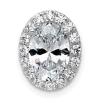 14k White Gold 2 3/8 carat Lab Grown Diamond VS+ F+ Round Complete Halo Chain Slide Pendant
