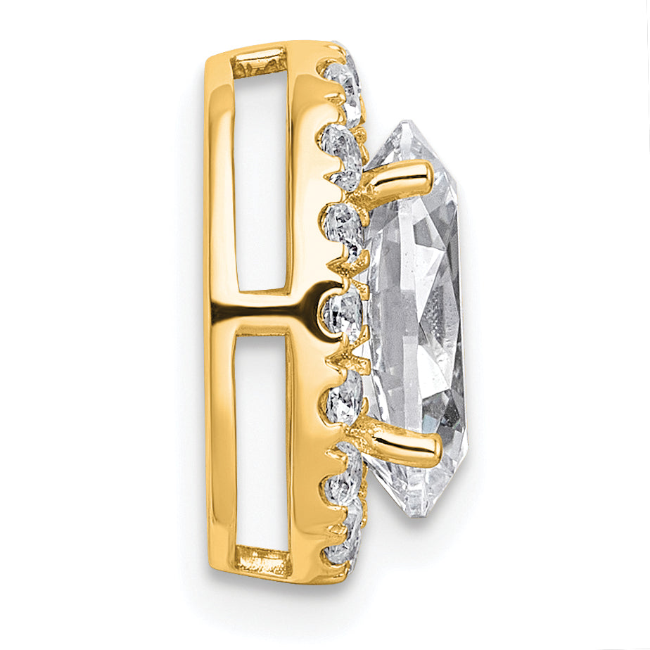 14k 2 3/8 carat Certified Lab Grown Diamond VS+ F+ Round Complete Halo Chain Slide Pendant Secondary image