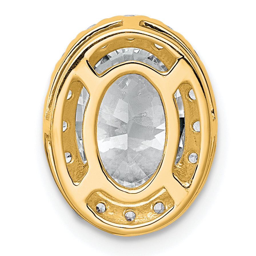 14k 2 3/8 carat Lab Grown Diamond VS+ F+ Round Complete Halo Chain Slide Pendant