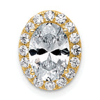 14k 2 3/8 carat Lab Grown Diamond VS+ F+ Round Complete Halo Chain Slide Pendant