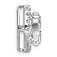 14k White Gold 2 7/8 carat Certified Lab Grown Diamond VS+ F+ Round Complete Halo Chain Slide Pendant