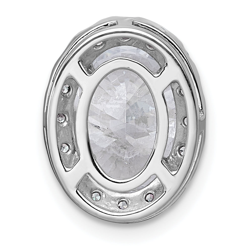 14k White Gold 2 7/8 carat Certified Lab Grown Diamond VS+ F+ Round Complete Halo Chain Slide Pendant