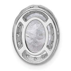 14k White Gold 2 7/8 carat Certified Lab Grown Diamond VS+ F+ Round Complete Halo Chain Slide Pendant