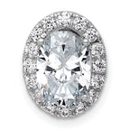 14k White Gold 2 7/8 carat Certified Lab Grown Diamond VS+ F+ Round Complete Halo Chain Slide Pendant