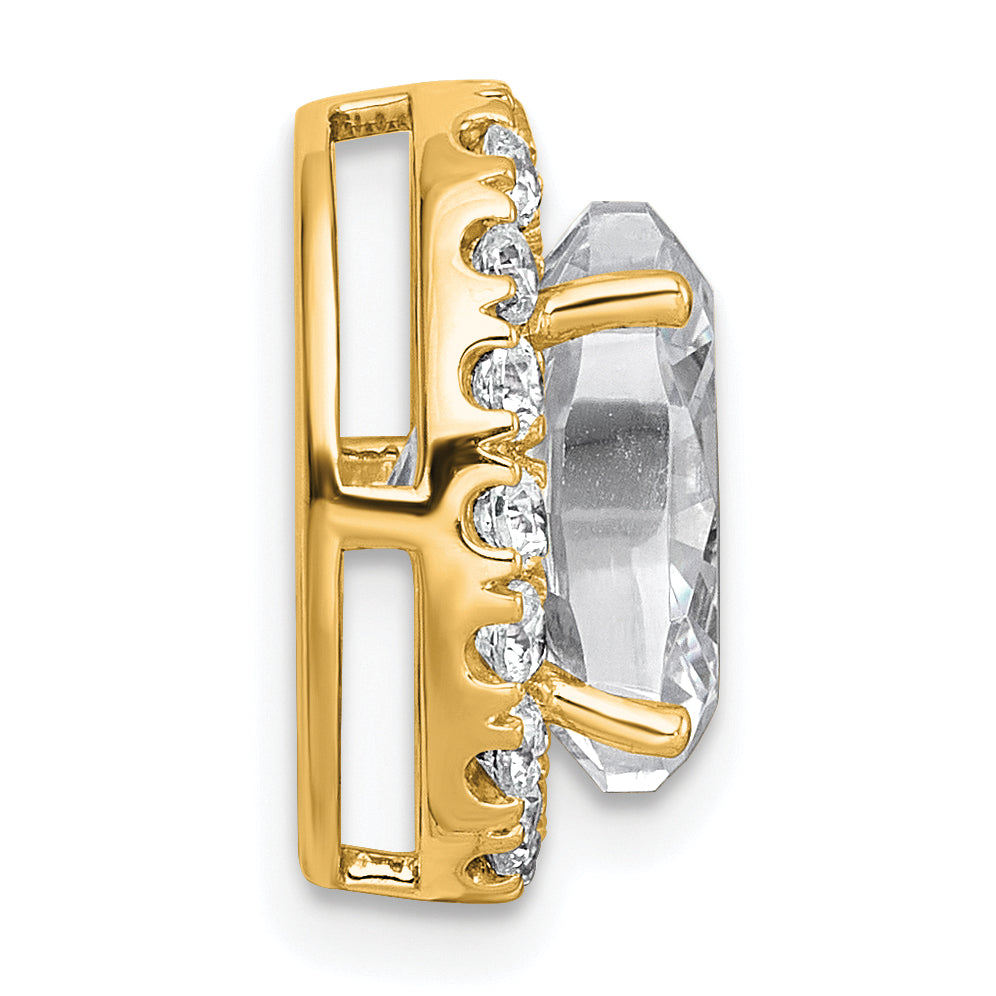 14k 2 7/8 carat Certified Lab Grown Diamond VS+ F+ Round Complete Halo Chain Slide Pendant Secondary image
