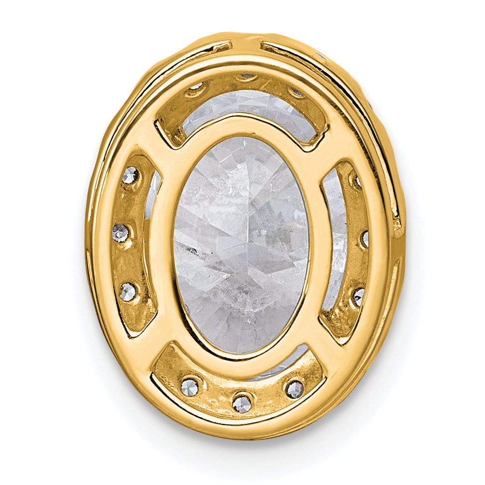 14k 2 7/8 carat Lab Grown Diamond VS+ F+ Round Complete Halo Chain Slide Pendant