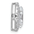 14k White Gold 3 3/4 carat Certified Lab Grown Diamond VS+ F+ Round Complete Halo Chain Slide Pendant