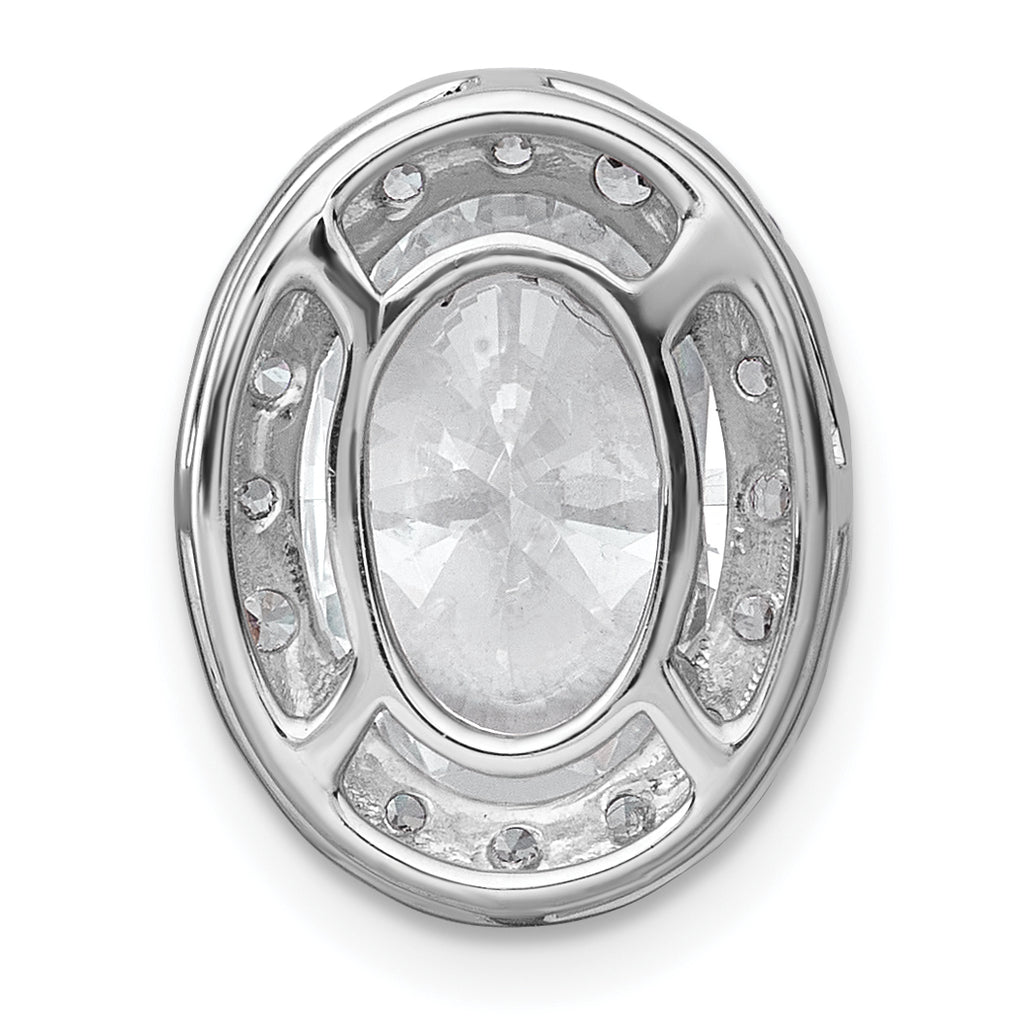 14k White Gold 3 3/4 carat Certified Lab Grown Diamond VS+ F+ Round Complete Halo Chain Slide Pendant