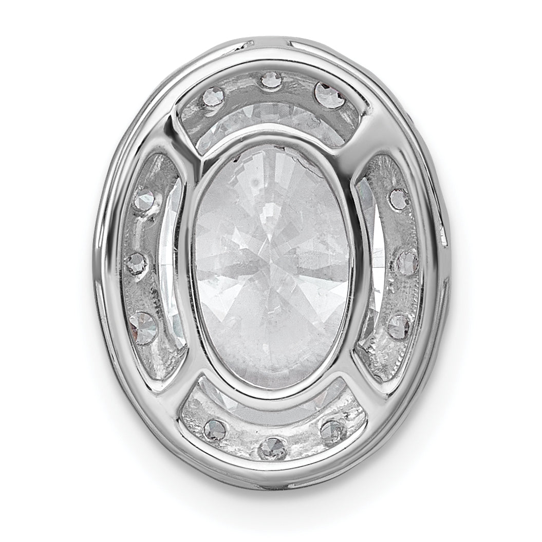 14k White Gold 3 3/4 carat Certified Lab Grown Diamond VS+ F+ Round Complete Halo Chain Slide Pendant