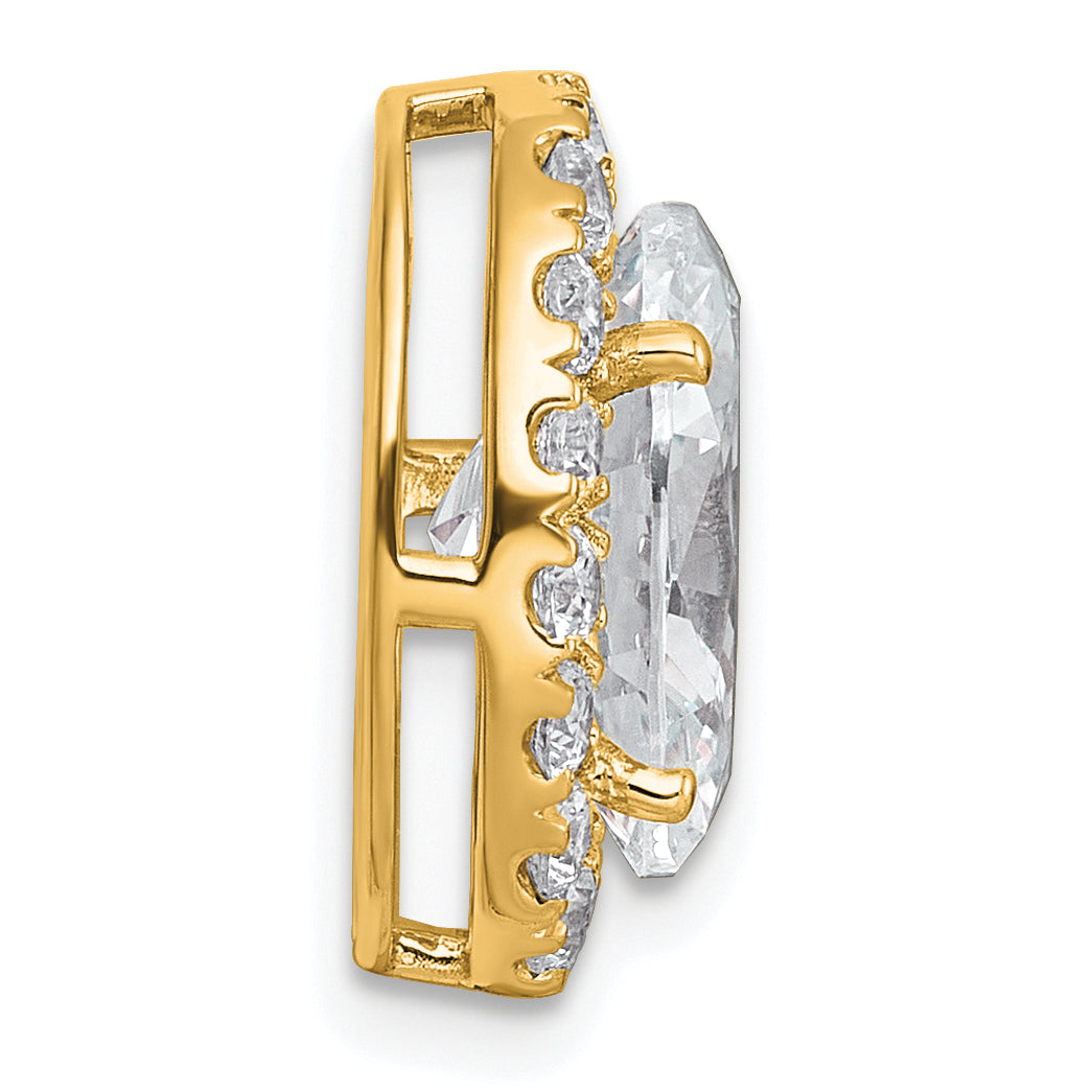 14k 3 3/4 carat Certified Lab Grown Diamond VS+ F+ Round Complete Halo Chain Slide Pendant