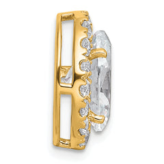 14k 3 3/4 carat Certified Lab Grown Diamond VS+ F+ Round Complete Halo Chain Slide Pendant