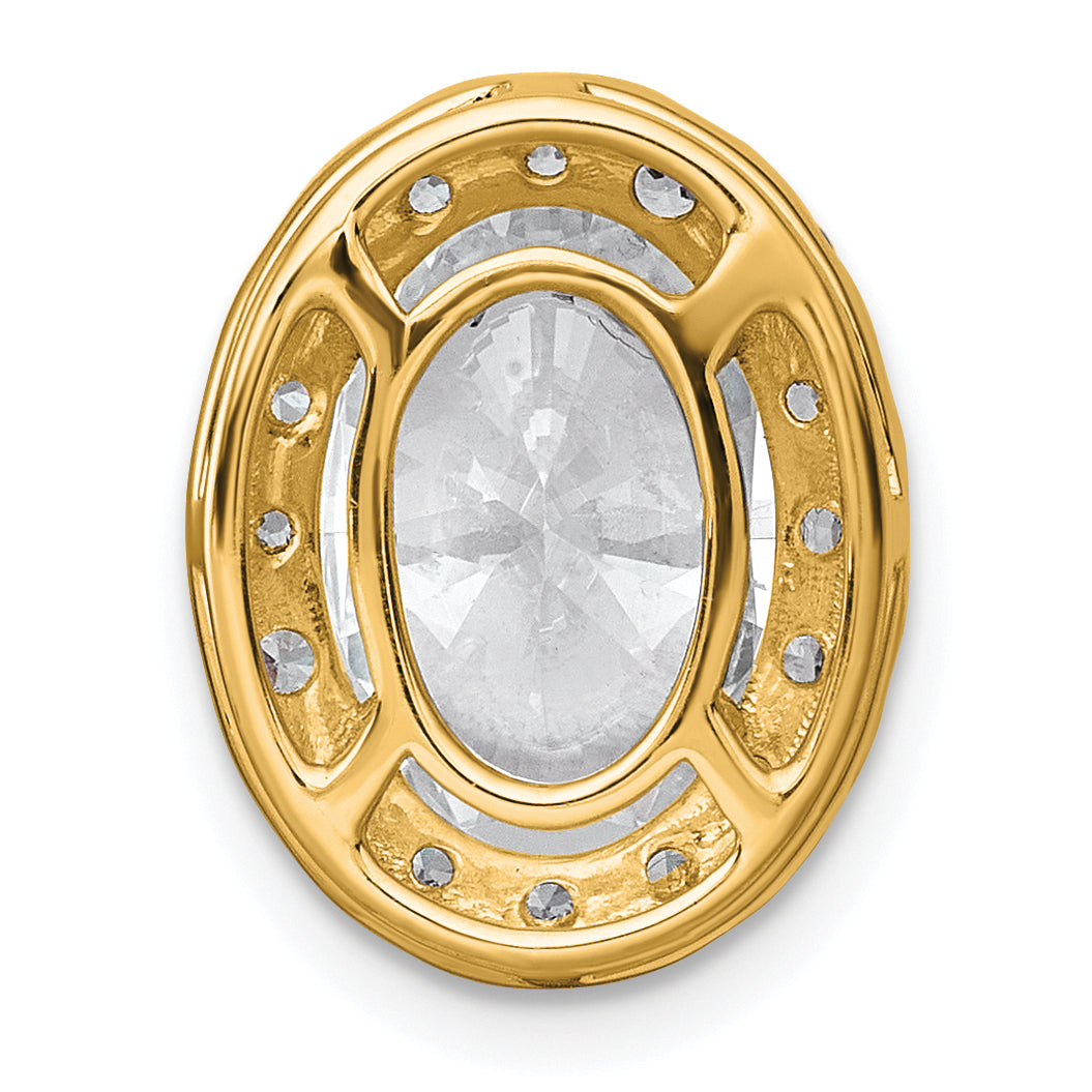 14k 3 3/4 carat Lab Grown Diamond VS+ F+ Round Complete Halo Chain Slide Pendant