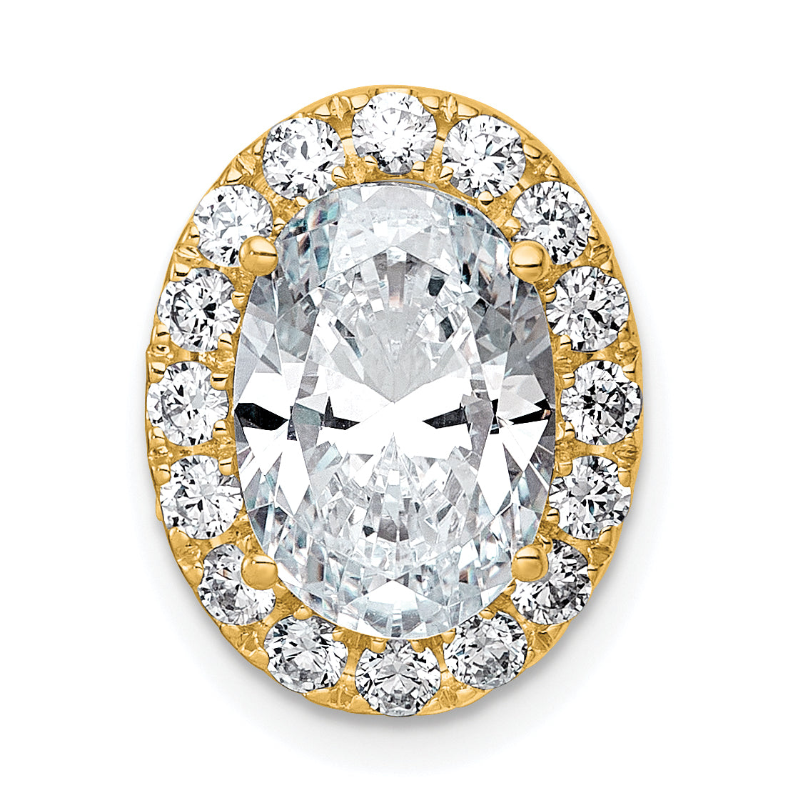 14k 3 3/4 carat Lab Grown Diamond VS+ F+ Round Complete Halo Chain Slide Pendant