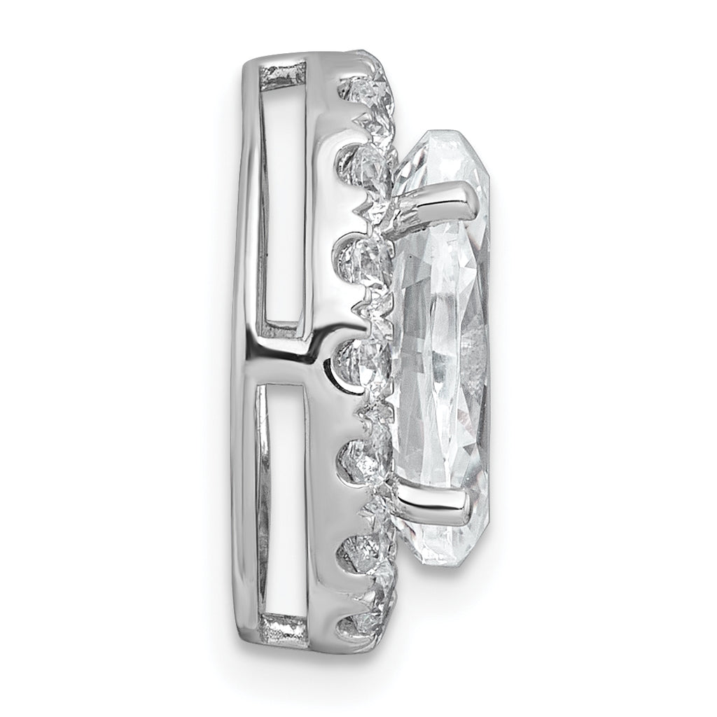 14k White Gold 4 3/4 carat Lab Grown Diamond VS+ F+ Round Complete Halo Chain Slide Pendant