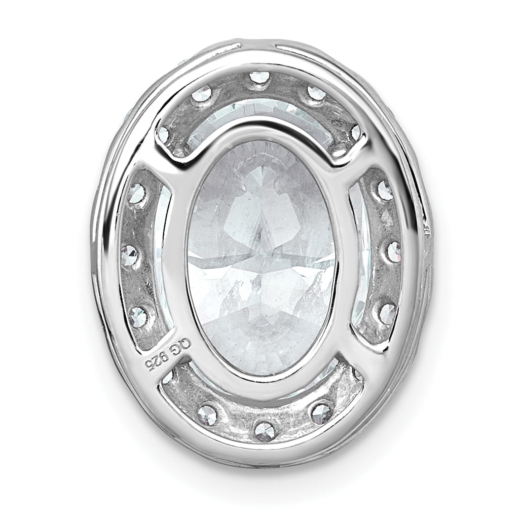 14k White Gold 4 3/4 carat Lab Grown Diamond VS+ F+ Round Complete Halo Chain Slide Pendant