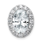 14k White Gold 4 3/4 carat Lab Grown Diamond VS+ F+ Round Complete Halo Chain Slide Pendant