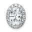 14k White Gold 4 3/4 carat Lab Grown Diamond VS+ F+ Round Complete Halo Chain Slide Pendant