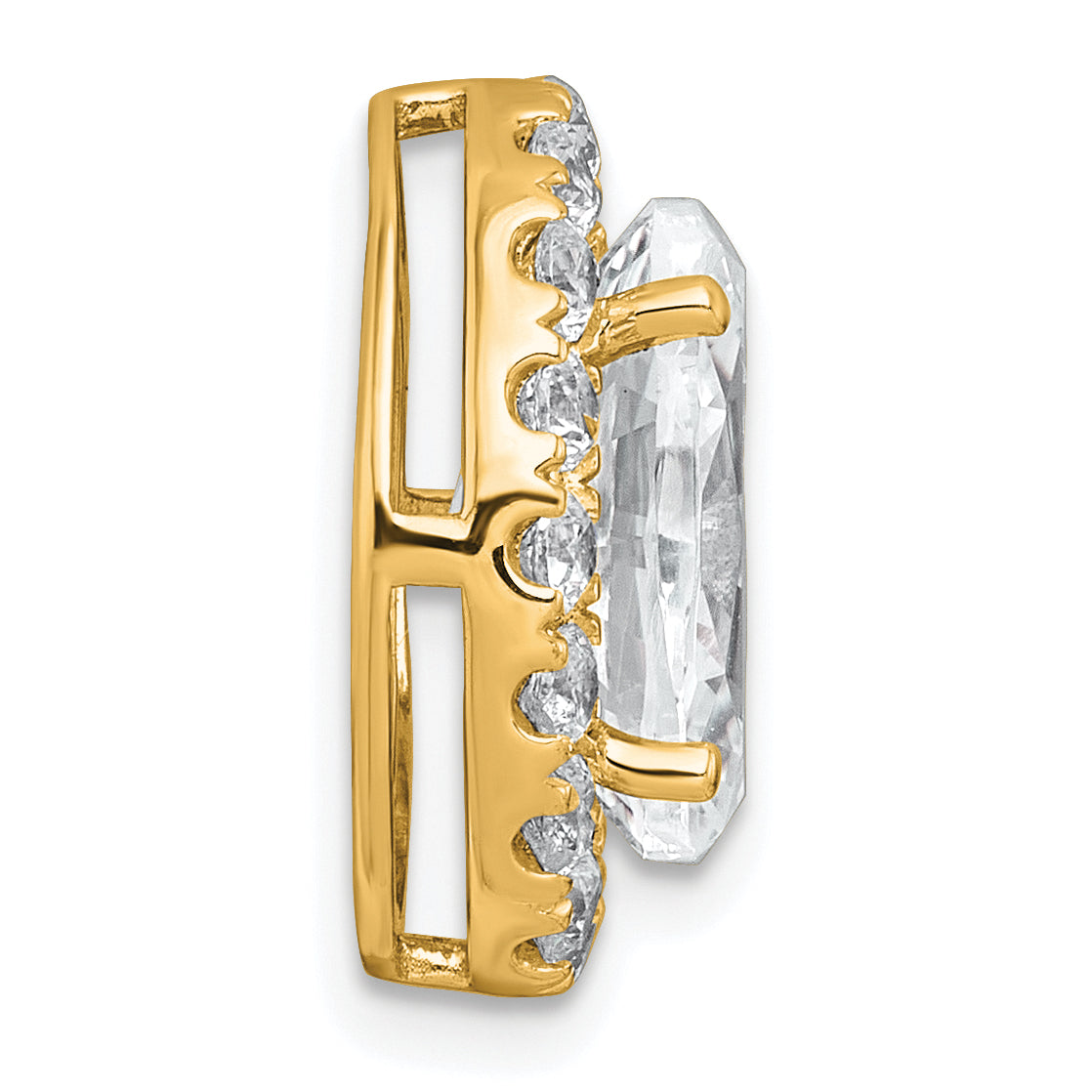 14k 4 3/4 carat Certified Lab Grown Diamond VS+ F+ Round Complete Halo Chain Slide Pendant Secondary image
