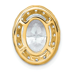 14k 4 3/4 carat Lab Grown Diamond VS+ F+ Round Complete Halo Chain Slide Pendant