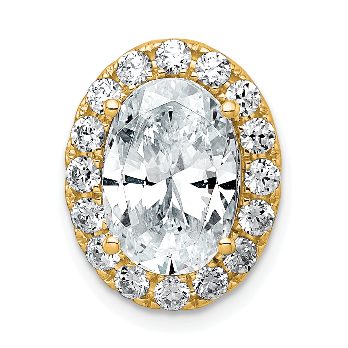 14k 4 3/4 carat Lab Grown Diamond VS+ F+ Round Complete Halo Chain Slide Pendant Main image