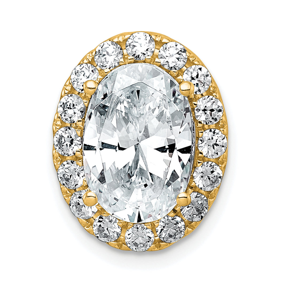 14k 4 3/4 carat Lab Grown Diamond VS+ F+ Round Complete Halo Chain Slide Pendant