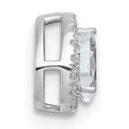 14k White Gold 1/3 carat Lab Grown Diamond VS+ F+ Pear Complete Halo Chain Slide Pendant
