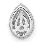 14k White Gold 1/3 carat Lab Grown Diamond VS+ F+ Pear Complete Halo Chain Slide Pendant