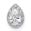 14k White Gold 1/3 carat Lab Grown Diamond VS+ F+ Pear Complete Halo Chain Slide Pendant