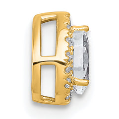 14k 1/3 carat Lab Grown Diamond VS+ F+ Pear Complete Halo Chain Slide Pendant