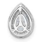 14k White Gold 5/8 carat Lab Grown Diamond VS+ F+ Pear Complete Halo Chain Slide Pendant