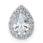 14k White Gold 5/8 carat Lab Grown Diamond VS+ F+ Pear Complete Halo Chain Slide Pendant