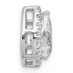 14k White Gold 1 1/5 carat Certified Lab Grown Diamond VS+ F+ Pear Complete Halo Chain Slide Pendant