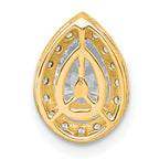 14k 1 1/5 carat Lab Grown Diamond VS+ F+ Pear Complete Halo Chain Slide Pendant