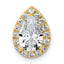 14k 1 1/5 carat Lab Grown Diamond VS+ F+ Pear Complete Halo Chain Slide Pendant