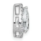 14k White Gold 1 3/4 carat Certified Lab Grown Diamond VS+ F+ Pear Complete Halo Chain Slide Pendant