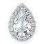 14k White Gold 1 3/4 carat Certified Lab Grown Diamond VS+ F+ Pear Complete Halo Chain Slide Pendant