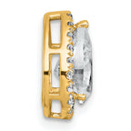 14k 1 3/4 carat Lab Grown Diamond VS+ F+ Pear Complete Halo Chain Slide Pendant